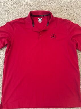 OGIO Men's Red Polo with Mercedes Logo